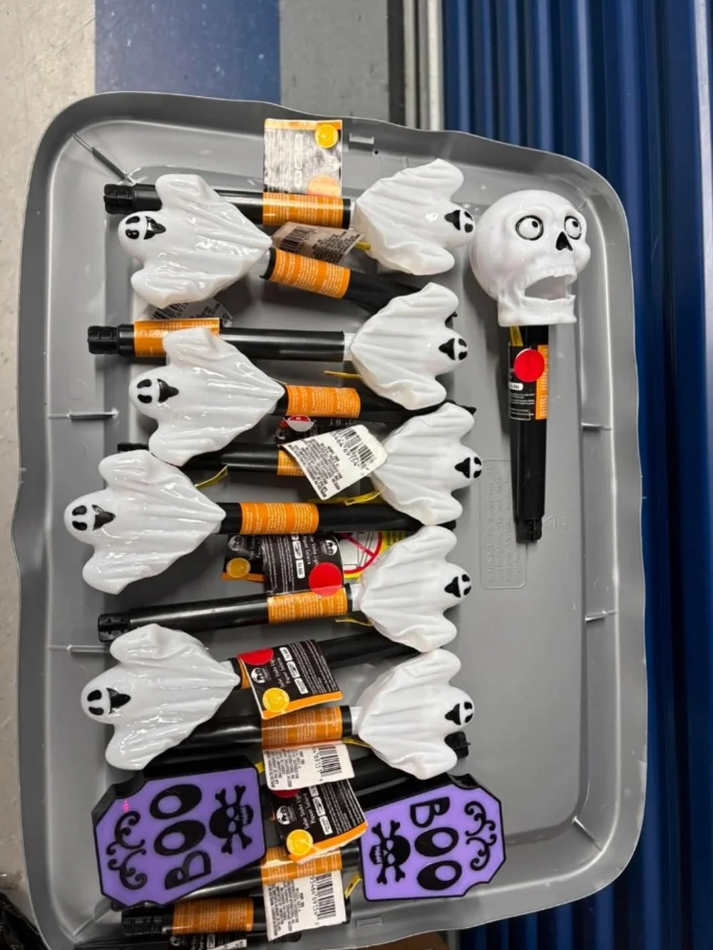 Halloween Pumpkin Party Picks - Orange Jack-O'-Lantern Party Sticks